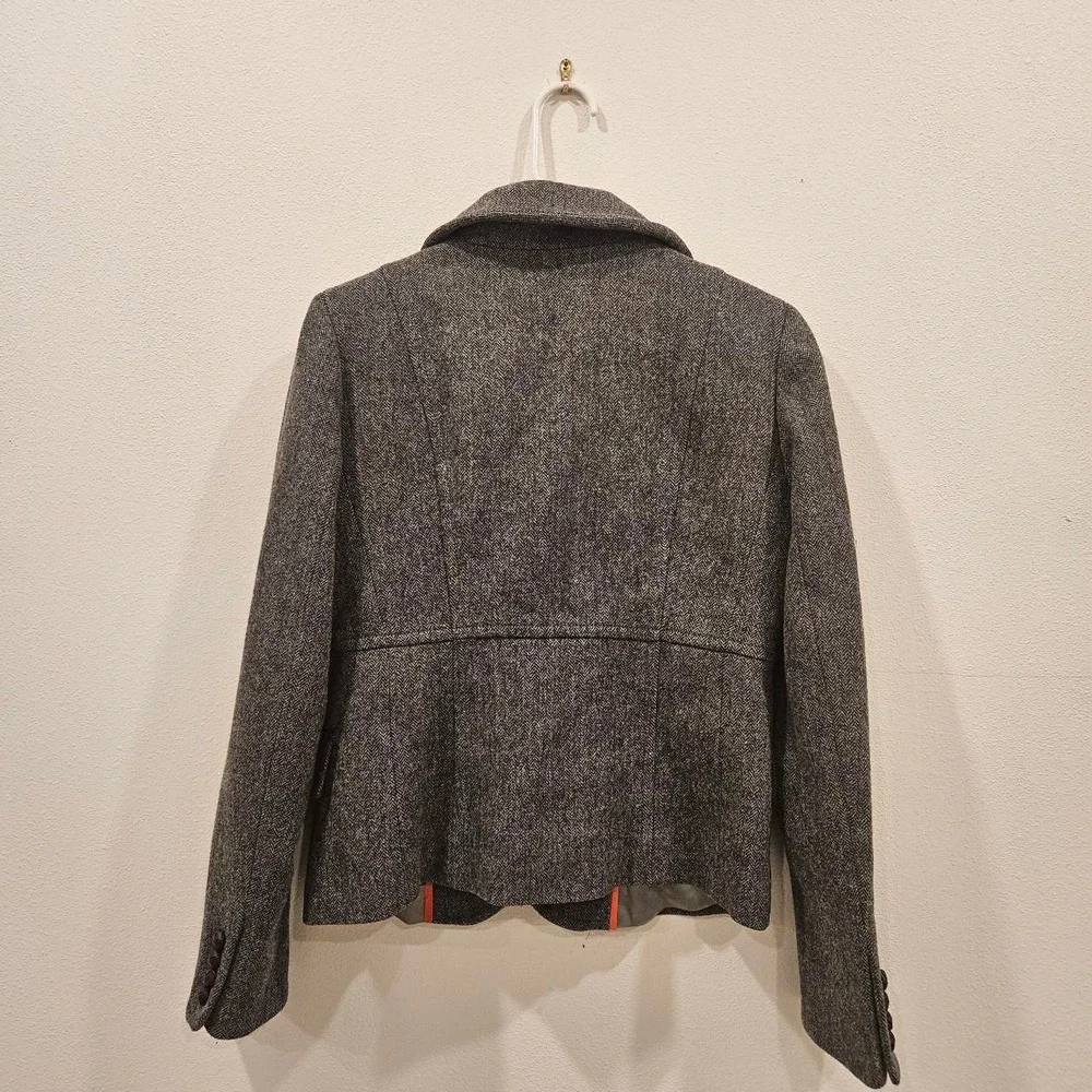 J Crew Blazer Womens 8 Gray Herringbone Bella Jacket Academia Y2K Tailored